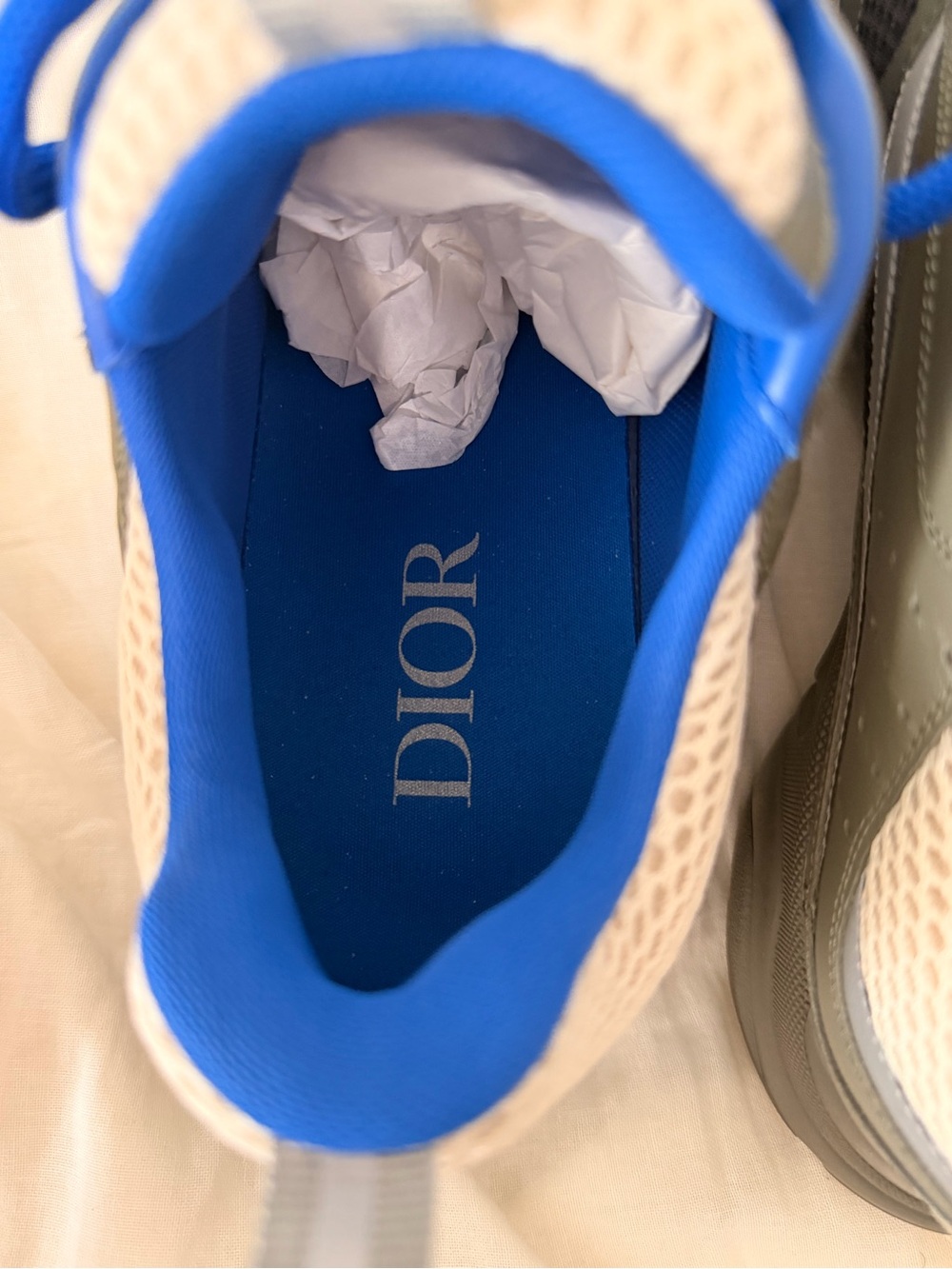 Dior B22 Low Top Mesh Gray Blue Black Colorblock Lace Up Athletic Sneakers Men - Picture 6 of 8